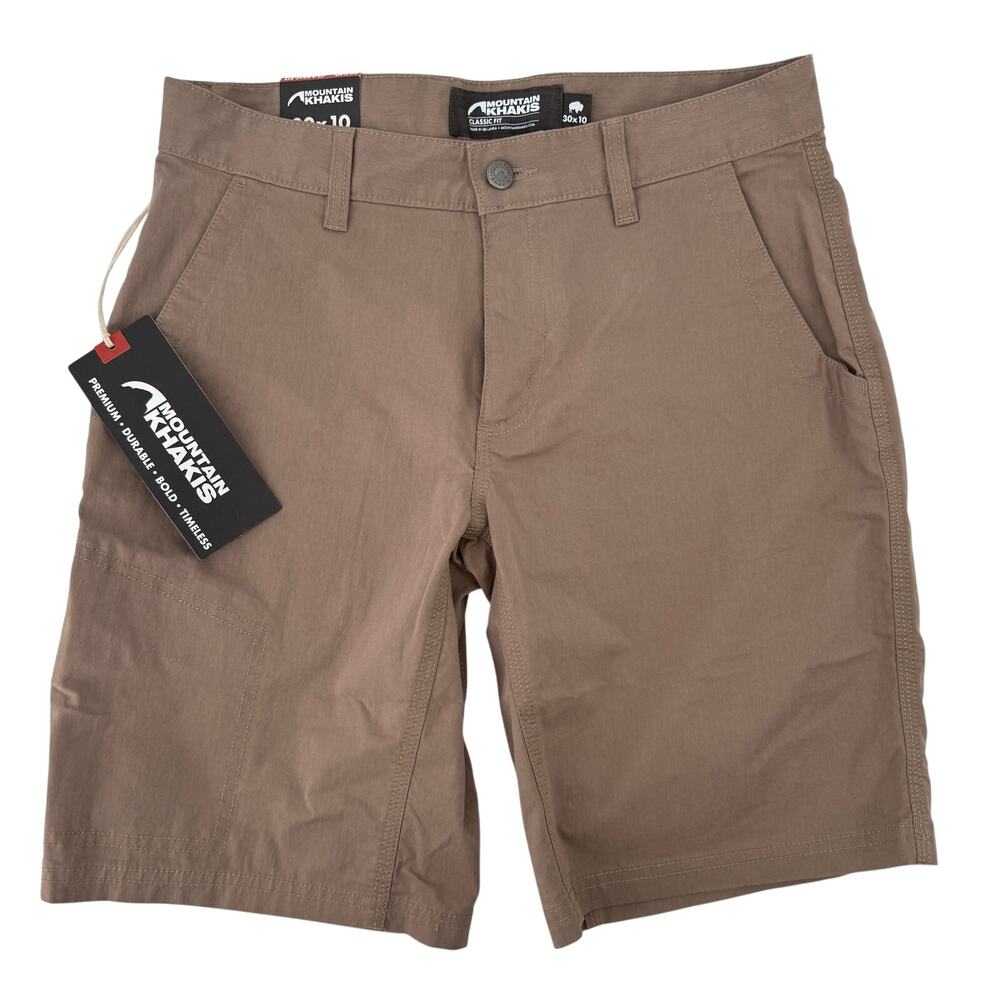 Mountain Khakis Camber Cross Short Classic Fit Mens Sz 30 Brown Stretch 10"